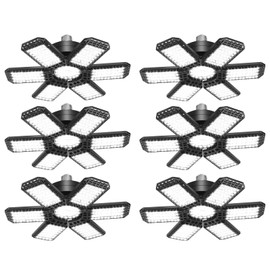 AUDLES 6 Pack LED Garage Light, 200W 20000LM 6500K LED Shop Lights, Garage Lights Ceiling Led with 6+1 Deformable Panels, Screw in E26/E27 Socket Bulb for Warehouse, Workshop, Basement, Barn Lighting