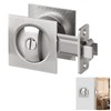 Aglehome Square Pocket Door Lock, Satin Nickel Contemporary Privacy Pocket