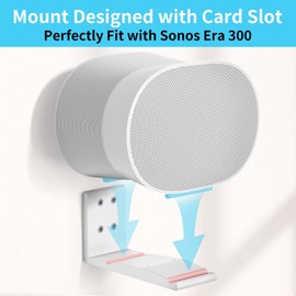 Dinghosen Heavy-duty Metal Speaker Mount for Sonos Era 300 Wall Mount Bracket - Space Saving Speaker Wall Mount Shelf Compatible with Sonos Era 300 Mount for Better Sound, White