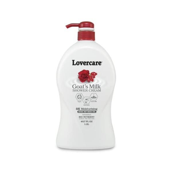 Lover's Care Goat's Milk Moisturizing Body Wash Shower Cream Rose Hip Seed Oil 40.7 Fl.Oz - Single…