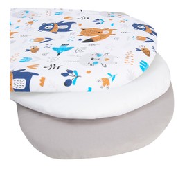 Medi Partners Set of 3 Fitted Sheets Pram 86 x 40 cm 100% Cotton Mattress Protector Baby