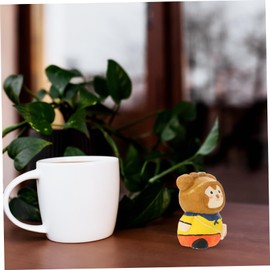 jojofuny 3pcs Craft Wooden Carving Monkey Figurine Decor for Home Office Lightweight Monkey Ornament Creative Present for Family Friends Stylish Tabletop Decoration