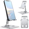 Qtbvae Foldable Cell Phone Stand Holder Aluminum Adjustable Height Nonslip