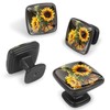 Anna Cowper Square Cabinet Knobs Sunflower and Butterfly Kitchen Pulls