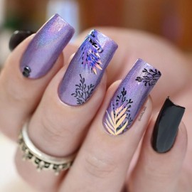 Whats Up Nails Botanical Garden Stickers (Purple) - Daily Charme Collaboration, Nail Stickers