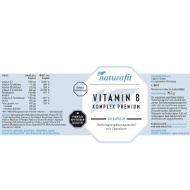 naturafit Vitamin B Complex Premium Capsules, Pack of 60 Capsules