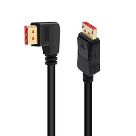 8K@60Hz 90 Degree Right Angle Displayport 1.4 Cable DP Male to Male with 8K/60Hz, 4K/144Hz Support 6FT/1.8M
