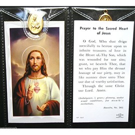 Sacred Heart ~ Prayer Card and Medal