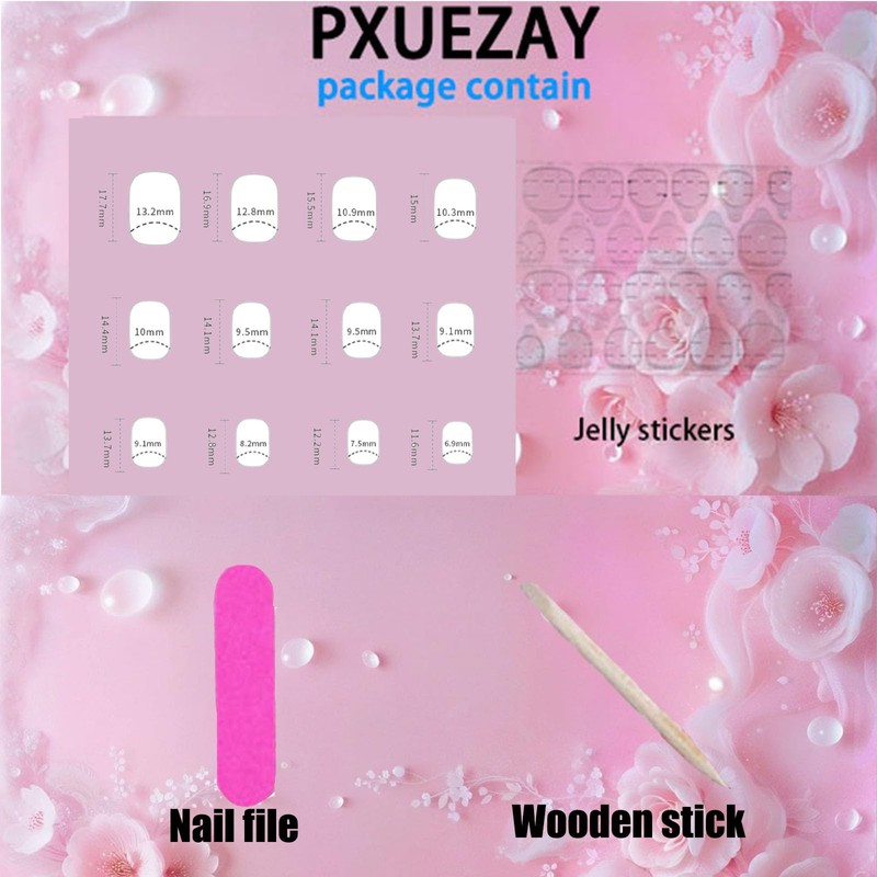 Medium Press on Nails Almond Fake Nails with Chrome Designs