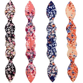 Magic Rabbit Ear Sponge Hair Bun Maker Donut Twist Shaper Hair Styling Curl Crown Twister Holder (Floral, 4 Pcs)