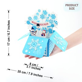 Fassory 3D Christmas Card with Envelope, Merry Christmas Pop Up Card, 3D Box Greeting Card (Snow & Snowman)