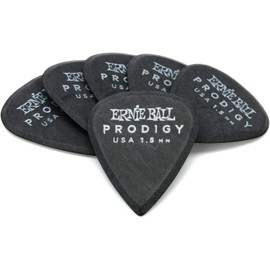Ernie Ball Prodigy - Púas para guitarra, estándar, 1,5 mm, 6 unidades, color negro
