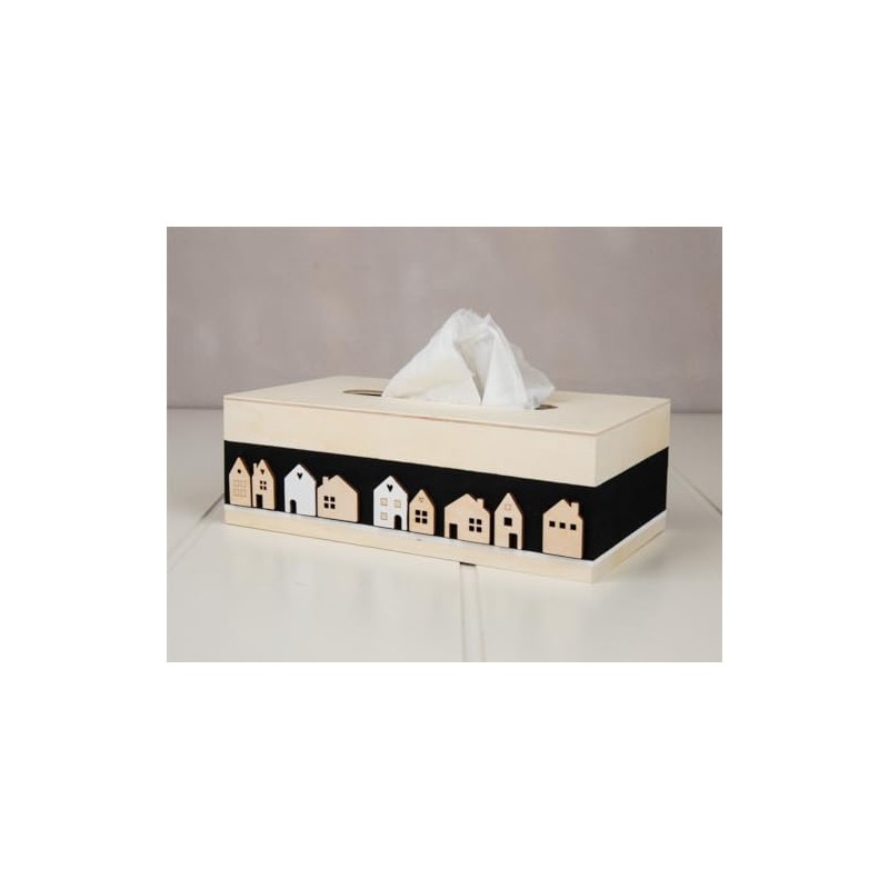 Rayher 46749505 Wooden Mini House, 24 Pieces, 2.5 - 3.5