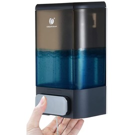 Manual Soap Dispenser Bathroom Kitchen Wall Mounted Soap Dispenser for Bathroom Shower Shampoo Gel Liquid Plastic Container 34oz/1000 ml, Dark Grey, CHUANGDIAN