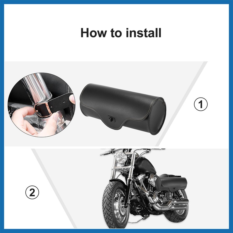 A ABSOPRO Motorcycle Handlebar Tool Bag Cycling Storage Bag Faux