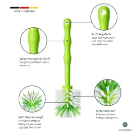 Set of 2 Mixing Containers Washing Up Brush - Cleaning Brush Perfect for Cleaning Mixing Containers of Food Processors, Stand Mixers and Much More - Accessory Brush (1 x Green / 1 x Pink)