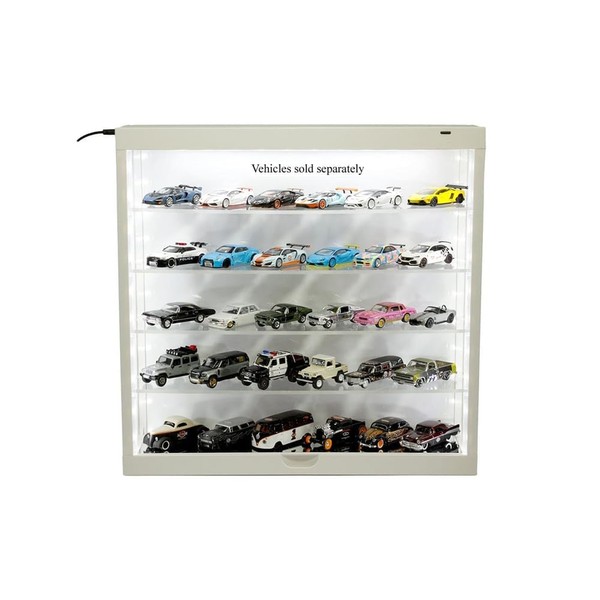 Showcase Wall Mount 5 Tier Display Case White with White