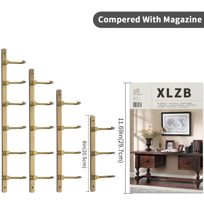 WINCASE Brass Hook Rack, Bathroom Towels Hooks Coat Rack, Antique