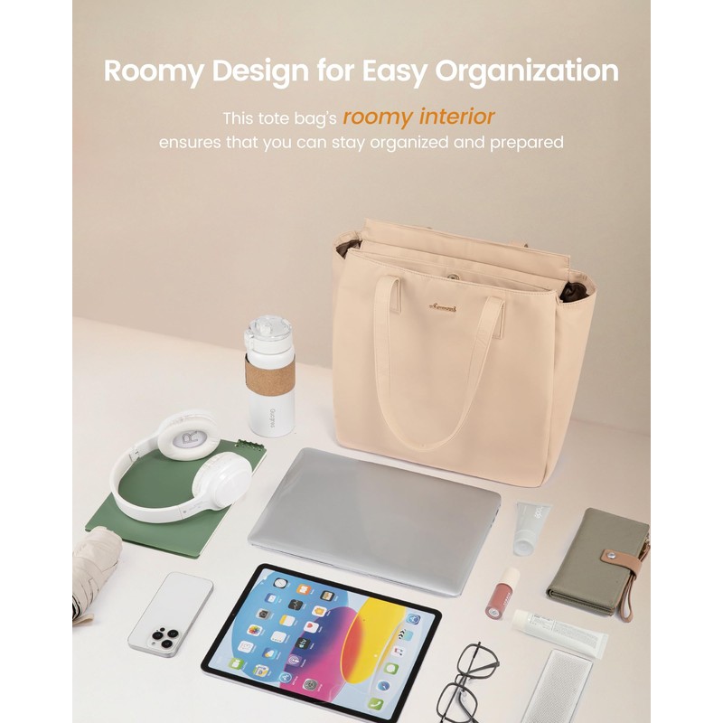 LOVEVOOK Women's Large Shopper Handbag, nude, M