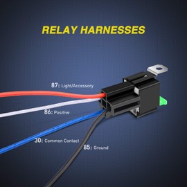 Nilight 50023R 5 Pack 30A Fuse Relay car Truck Socket kit-30A Switch Harness Set-12V DC 4-Pin SPST Automotive 14 AWG Hot Wires-Auto Switches & Starters Set,2 Years Warranty
