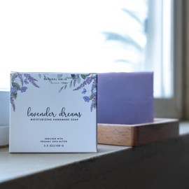 Valentines Day Gift | Natural Amor Lavender Spa Gifts for Women,7pcs Self Care Box Including Soap Bar, Candle, Bath Butter