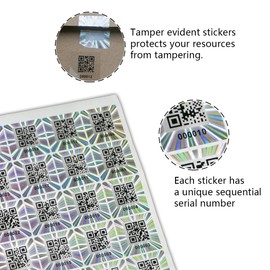 300pcs Hologram QR Code Labels, Tamper-evident Security Seal Sticker,Warranty Void Tamper Proof Labels with Unique Sequential Serial Numbering（1x1inch）