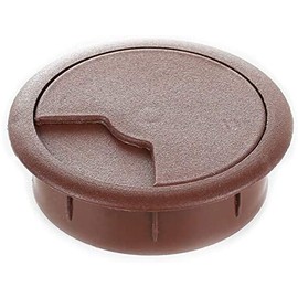 sossai® Cable grommet KDM2 (1 piece) | cable passage/desk duct for desks, office and worktops | colour: brown | diameter: 60 mm | material: plastic
