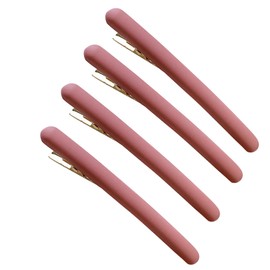 4 Pcs 3.5 Inch Frosted Narrow Metal Spike Alligator Duck bill Hair Clips Bright Duckbill Hair Barrettes Chic Hair Clips for Styling Long Hair (Pink)