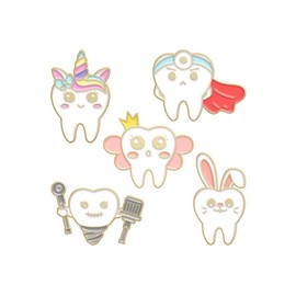 Protect Your Teeth Enamel Pin Fight Against Tooth Decay Dentist Nursing Lapel Badge Rabbit Tooth Brooches Backpack Jewelry Accessories Gift, Metal, no gemstone