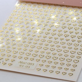 Valentine's Day Nail Stickers for Women - 5D Embossed Golden Heart Shape Nail Decals, Perfect for DIY Nail Art Supplies, 1 Sheet of Elegant Designs to Enhance Your Valentine's Day Celebration
