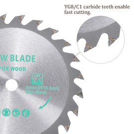 Kozelo 4pcs Circular Saw Blade - [4-1/2 Inch x 24 Teeth x 3/8 Inch Arbor] Tungsten Carbide Tipped Table Miter Saw Blades for Wood Aluminum Soft Metal Use | Silver Tone
