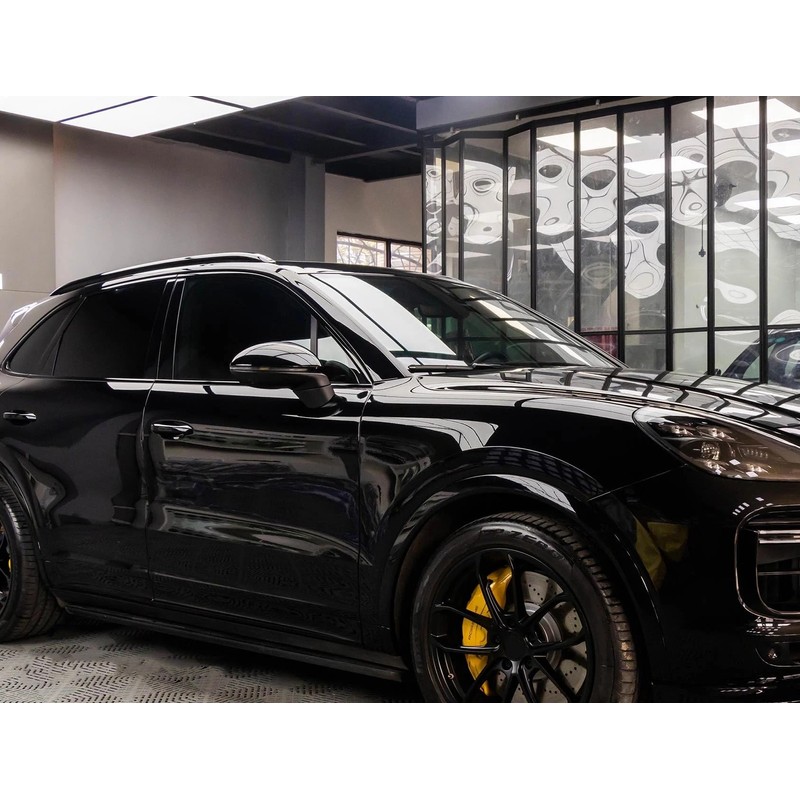 LZLRUN Ultra Gloss Piano Black Car Vinyl Wrap Self Adhesive