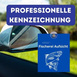 Fishing Supervision Suction Cup Sign - Olanmarp Compact Sign for Temporary Marking of Fishery Control Vehicles | 10 x 12 cm | Made in EU