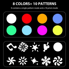 18 prisms Moving Head Lights 120W LED Stage Lights 10 Gobos DJ Lights Disco Lights 8 Colors 12 Channels LED Strobe Lights DMX512 Control for Disco KTV Club Party Wedding