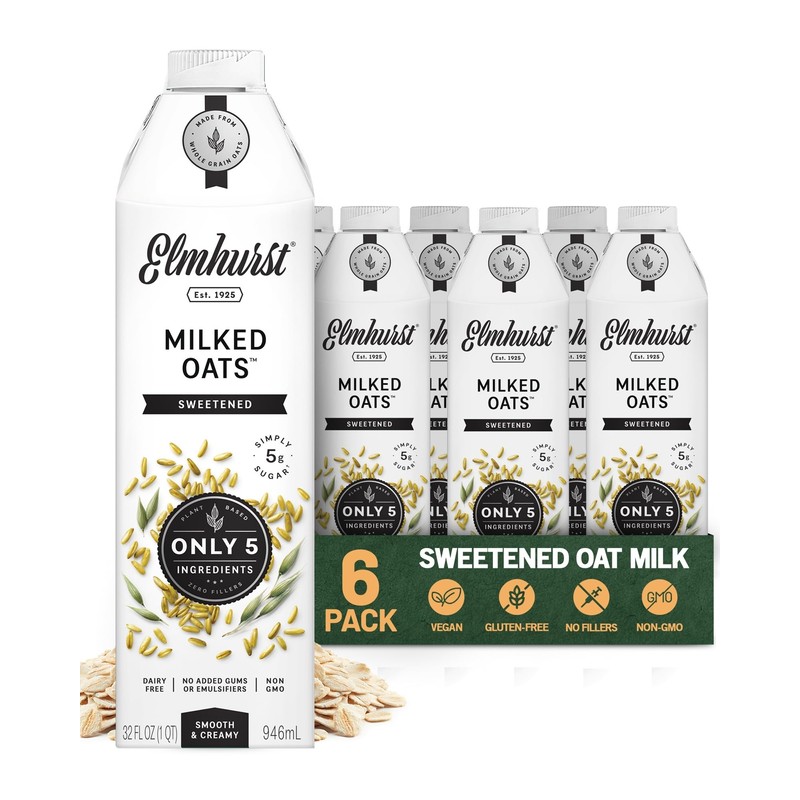 Elmhurst 1925 Sweetened Oat Milk - 32 Ounce (Pack of
