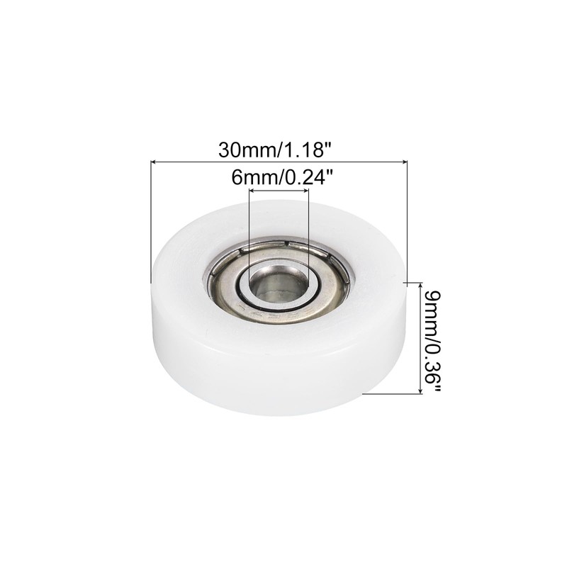 PATIKIL Nylon Pulley Wheel 8x36x10mm, 8 Pack 608zz Bearing Sliding
