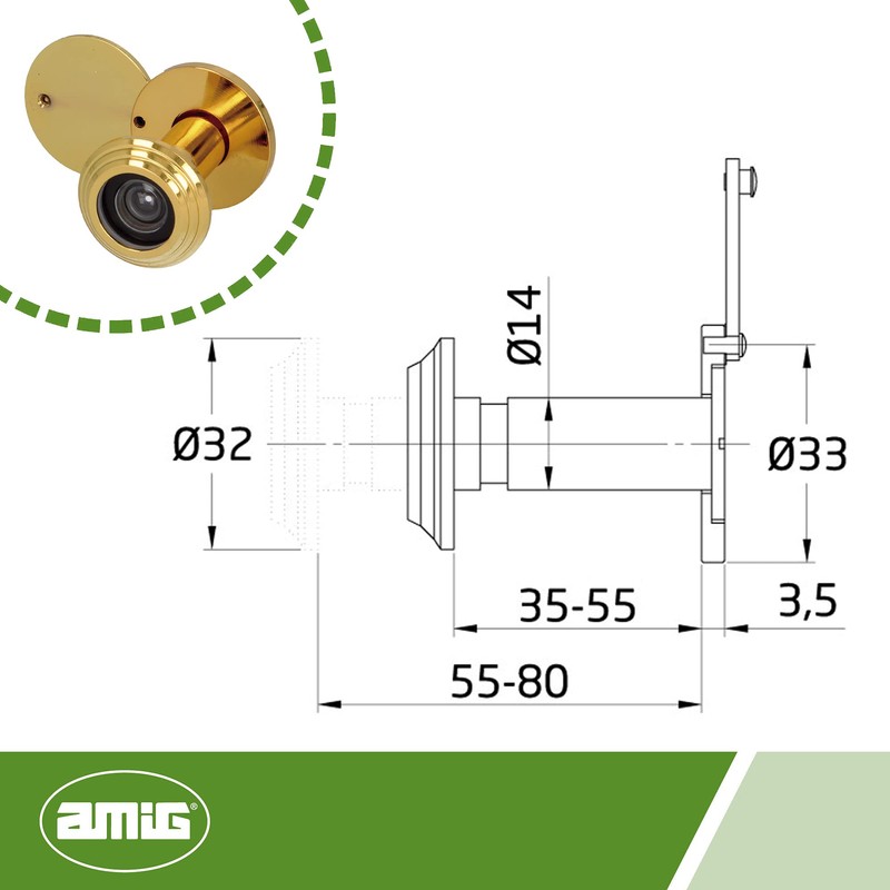 Amig - Door Viewer Mod. 3 with Super Angle Lens