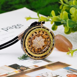 Da Piao Liang Tiger Eye Necklace With Rotatable Pendant Obsidian Energy Protection Adjustable Rope For Anxiety Healing Jewelry (Style 5)