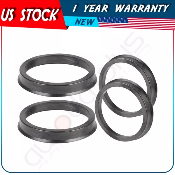 Autoday pcs of 4 ID-57.1 mm to OD-66.6 mm Black