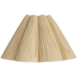 6" Top x 18" Bottom x 10" High x 10" Slant Lamp Shade Replacement Large Tan Wave Empire Farmhouse Tropical Modern Lafite Paper Textured Spider Harp Finial - Springcrest