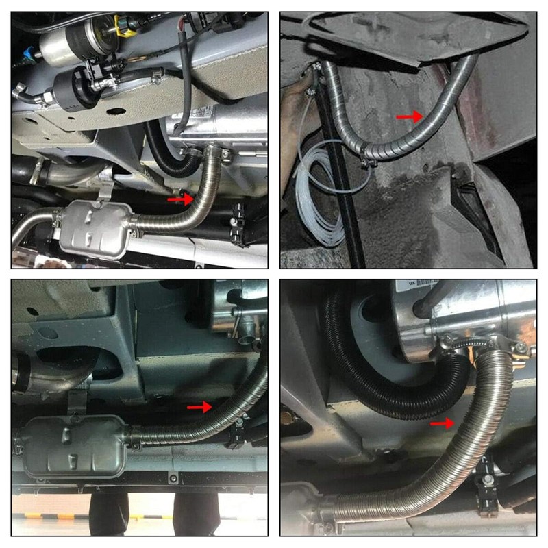 100cm Heater double-layer exhaust pipe with Clamps, Flexible auxiliary heater