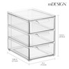 mDesign Plastic Stackable Organizer with 3 Drawers - Pull-Out Drawer