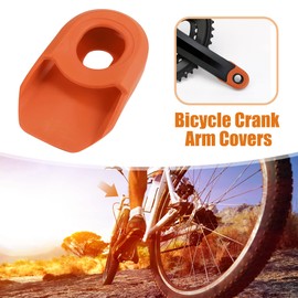 X AUTOHAUX 2pcs Soft Plastic Bicycle Cycling Crank Boot Protectors Mountain Bike Gel Sleeve Crank Arm Cover Protection Orange