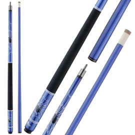 HMQQ 58" 2-Piece Fiberglass Graphite Composite Billiard Pool Cue Sticks (Several Colors Available, Weight from 21oz) (Blue)