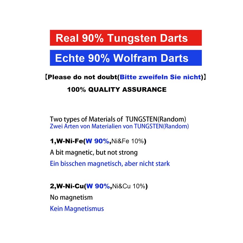 CyeeLife 26g Tungsten Steel Dart Barrels 90% 2BA