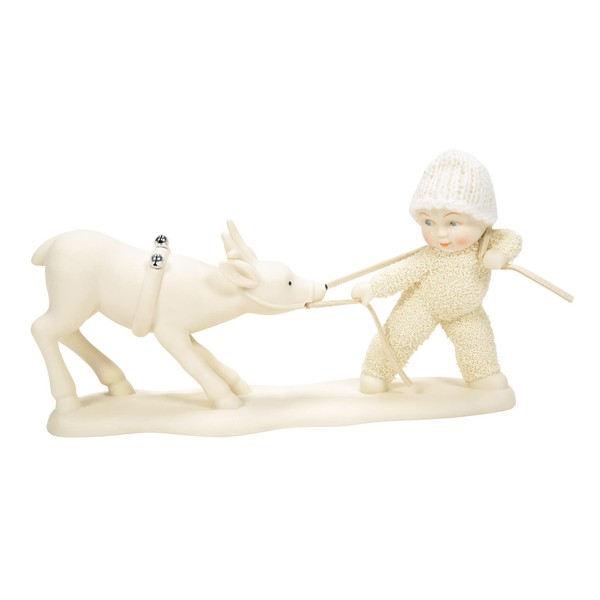 Department 56 Snowbabies Frosty Frolic Reluctant Reindeer Figurine, 4.33 Inch,