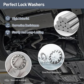 FOMGIIN Pack of 50 M6 Tooth Washers Lock Washers 304 Stainless Steel Inner Tooth Serrated Tooth Washers Clamping Discs Assortment Spring Washers Size Assortment for Screw Attachment