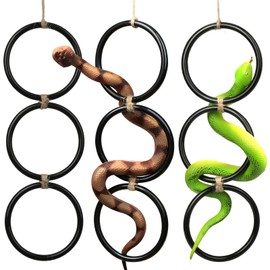 Adkoat 3PCS Snake Climbing Rings for Ball Python - Enrichment Toys for Corn Snake - Reptiletank Cage Decor Habitat Accessories | Terrarium, Bearded Dragon, Chameleon, Iguana, Gecko, Lizard, Parrot