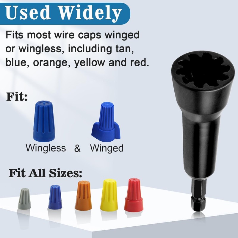 2 PCS Wire Nut Twister Tool with 1/4" Chuck Wire