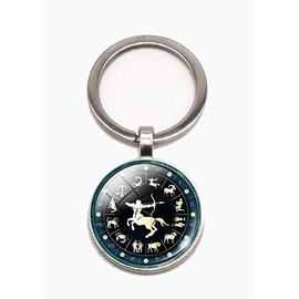 Générique Keyring Zodiac Sign Bag Jewellery + Carabiner as a Gift, Green, 6 x 3 cm, Green